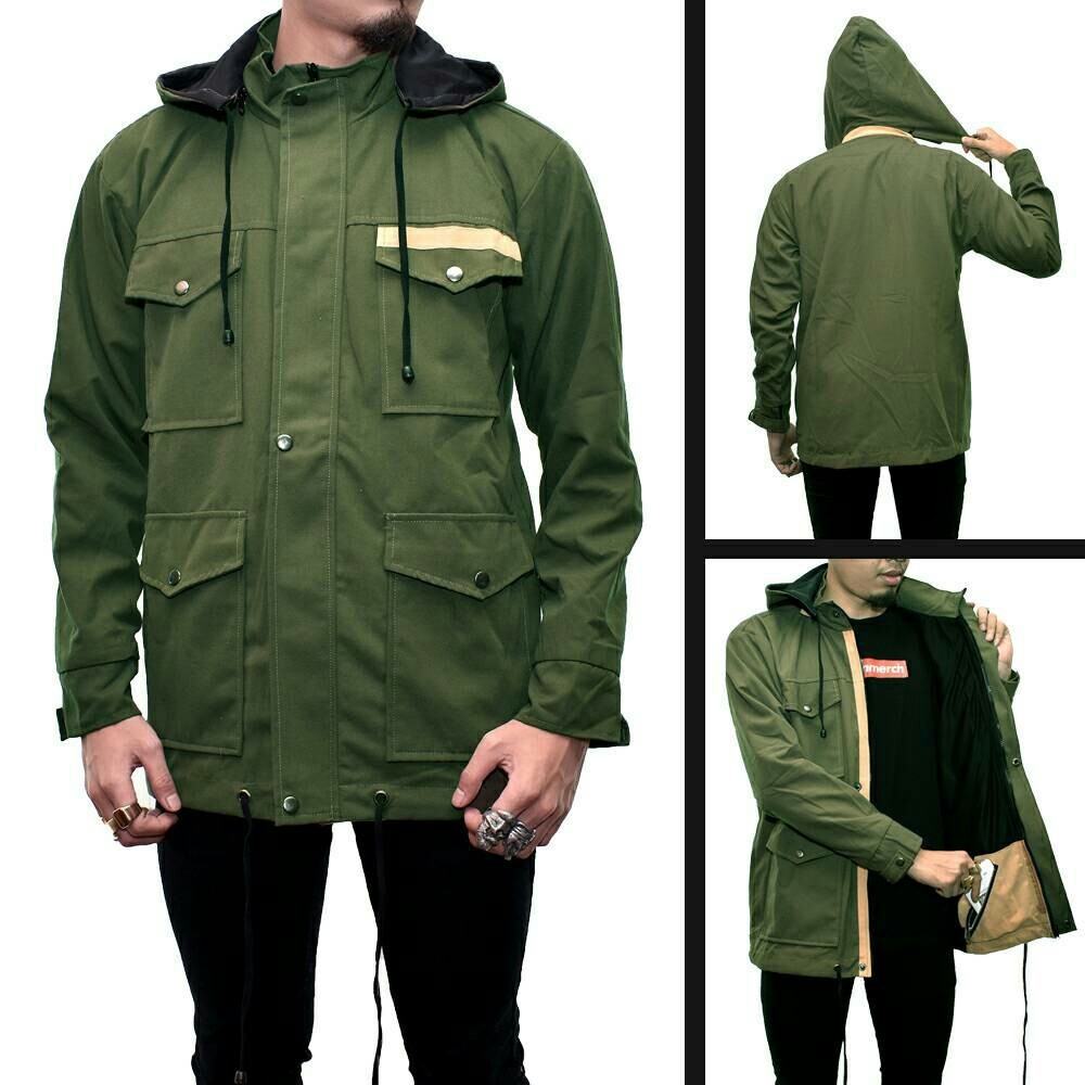 GRATIS ONGKIR ! Jaket Parka Pria Motif List Premium - Jaket Gunung - Jaket Motor - Termurah