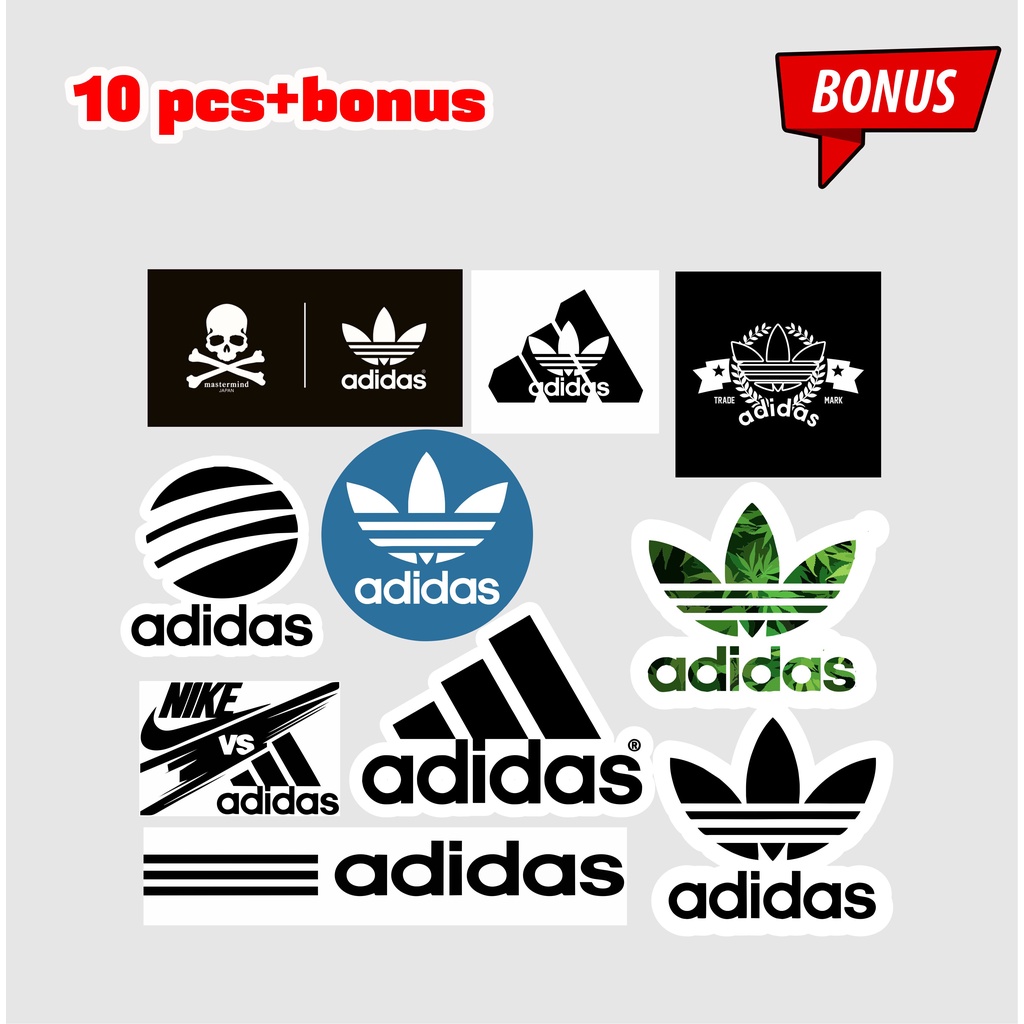 

Paket Adidaaas isi 10pcs stiker brand stiker graftac anti air high quality Tumblr