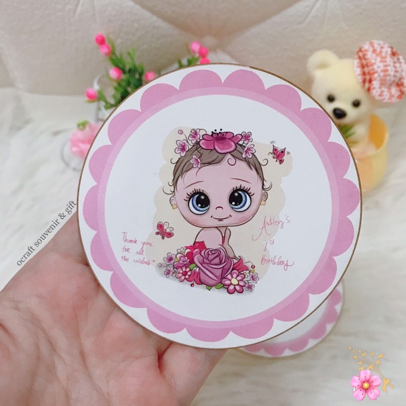 LABEL STICKER BULAT ULTAH/ULANG TAHUN / SYUKURAN / LABEL STIKER BENTO /NASI KOTAK CUSTOM FREE DESIGN