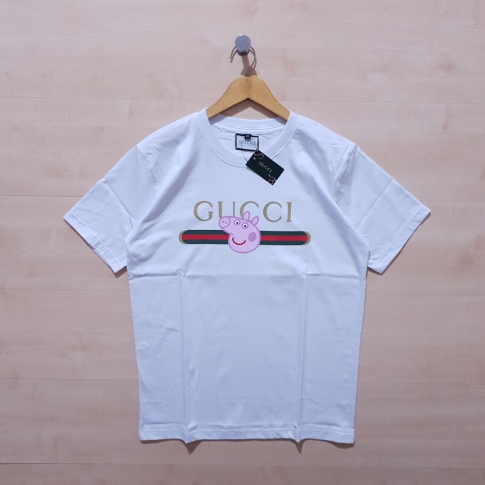 KAOS T SHIRT GUCCI LOGO X PEPPA PIG TEE WHITE - M
