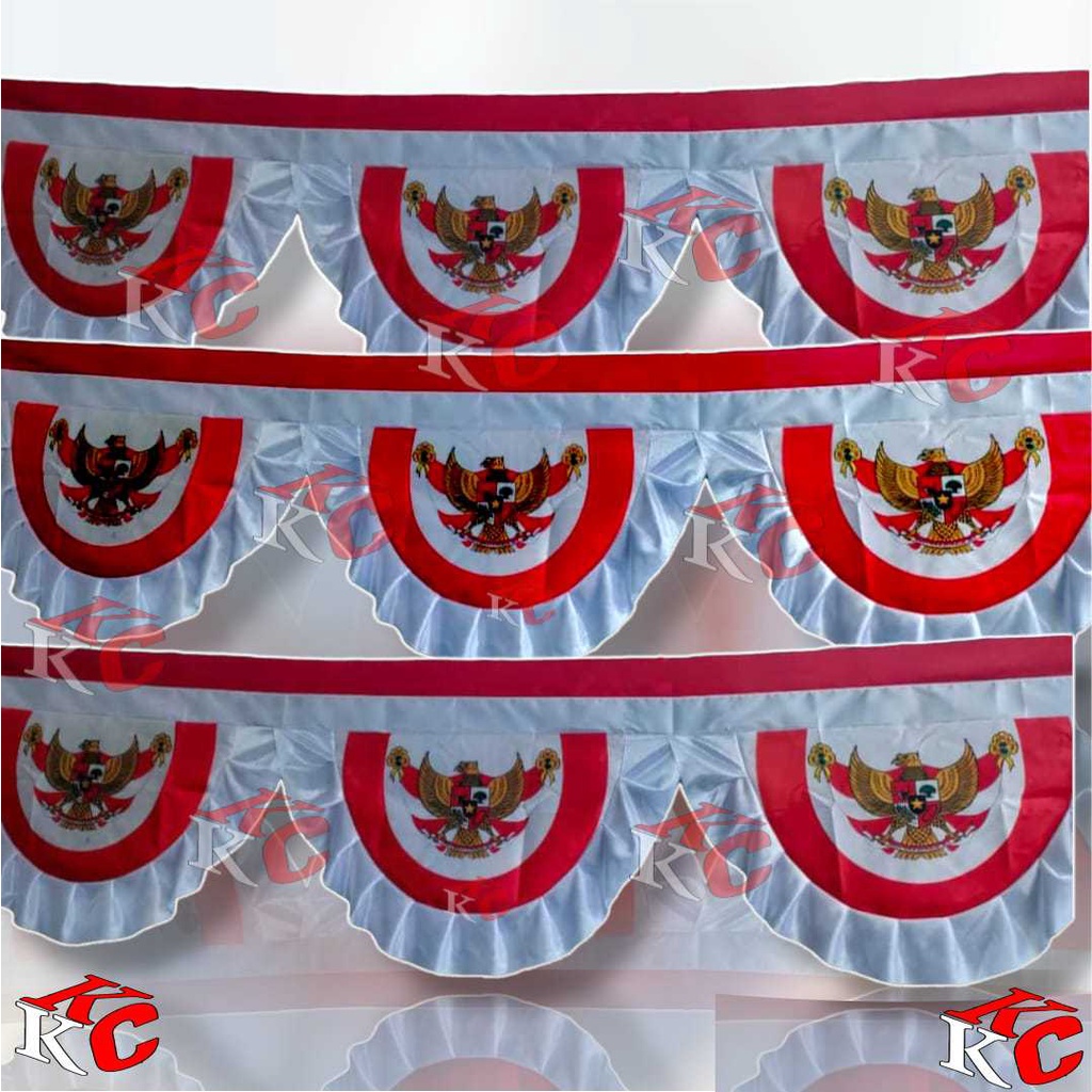 Jual Bendera Background Garuda Merah Putih Bendera Gelombang Sablon Garuda Shopee Indonesia