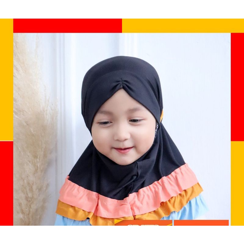 JILBAB ANAK BAYI LUCU 0-3 TAHUN LOL LED MUSIK / HIJAB BAYI ARSYI PELANGI LOL LED MUSIK