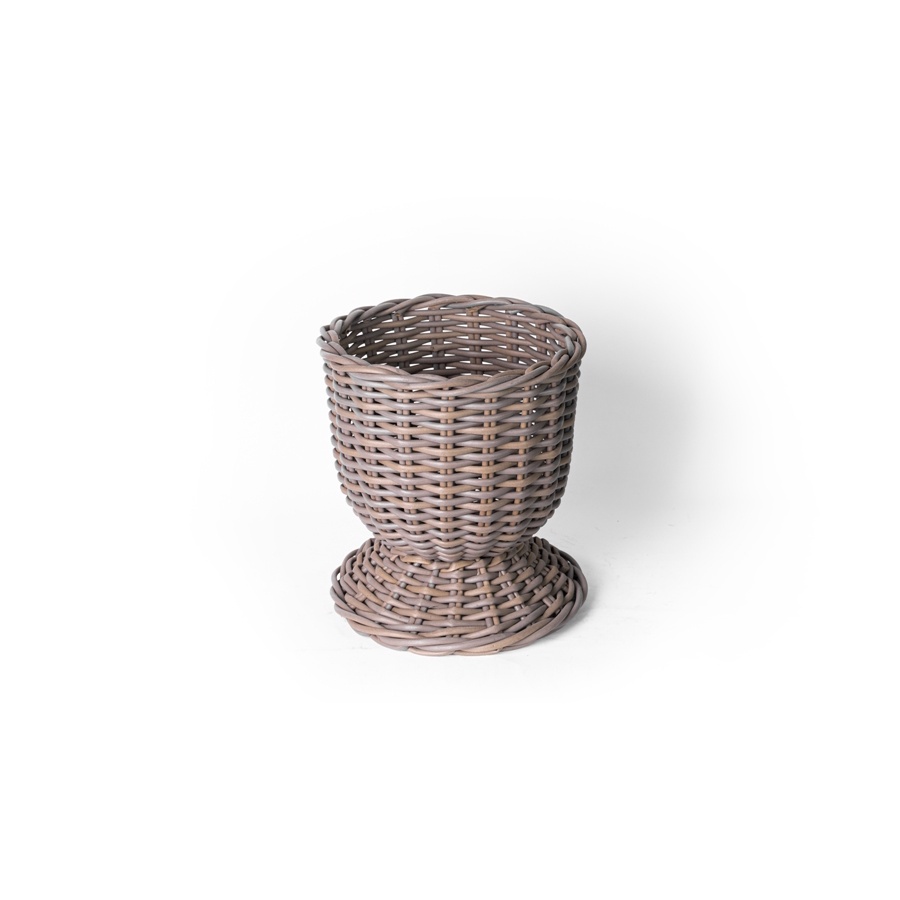 Pot Oak Pedestal Basket in Bright Grey - Large