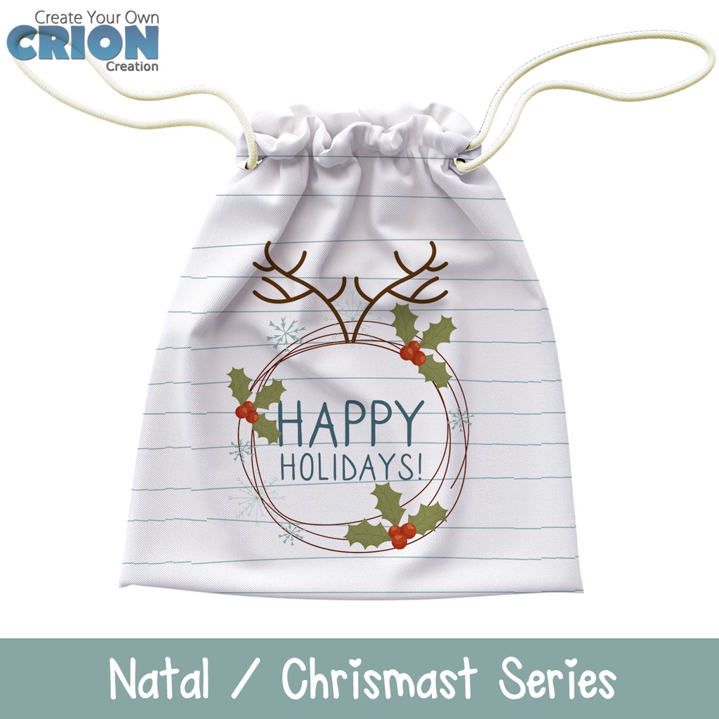 Full Print Pouch Serut Natal / Chrismast Series - Request Nama - By Crion