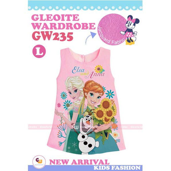 Fashion Dress GW 235 L baju Anak Perempuan frozen anna elsa