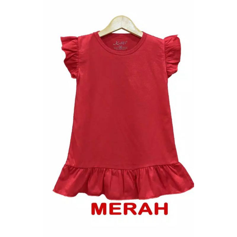 Dress ruffle pelangi anak 2-8 tahun