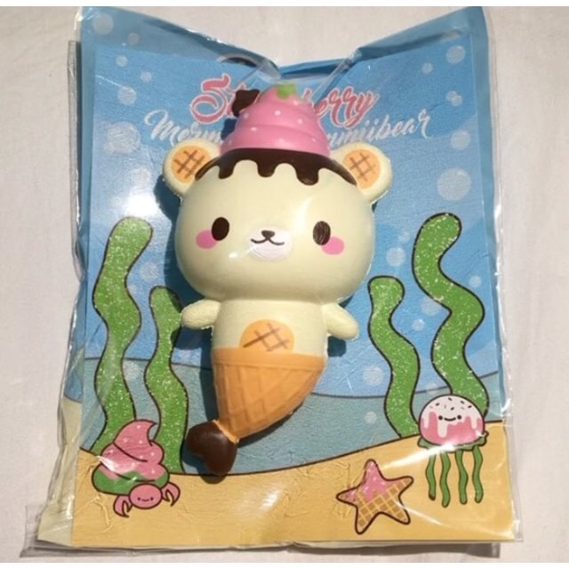 Squishy yummibear creamiicandy mermaid strawberry mascot rare original squishy x ssi