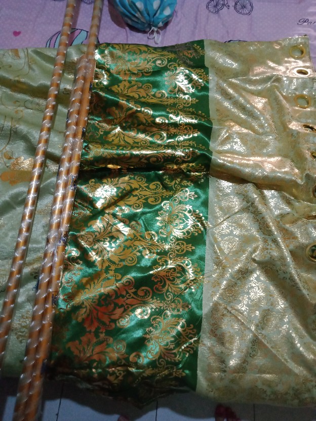 Gorden Jendela Pintu Embosh Model Smokring#coklat#merah#hijau#silver#ukuran Lebar 120 Cm Tinggi 230c