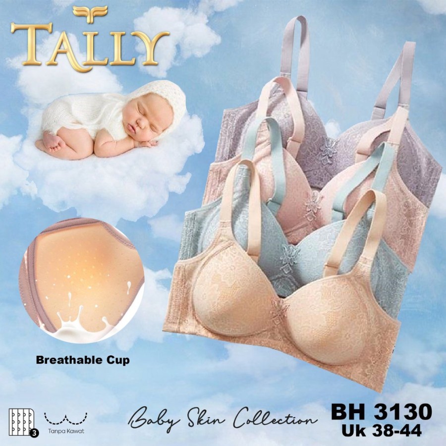 BH TALLY 3130 tanpa Kawat Katun Harian cup C Baby skin