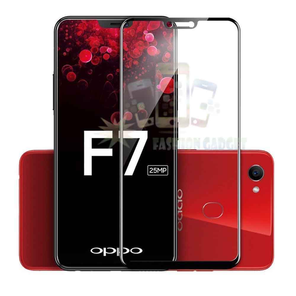 Tempered Glass Oppo F7 2018 Full Colour Bagian Depan Anti Gores Kaca / Screen Protector Pelindung