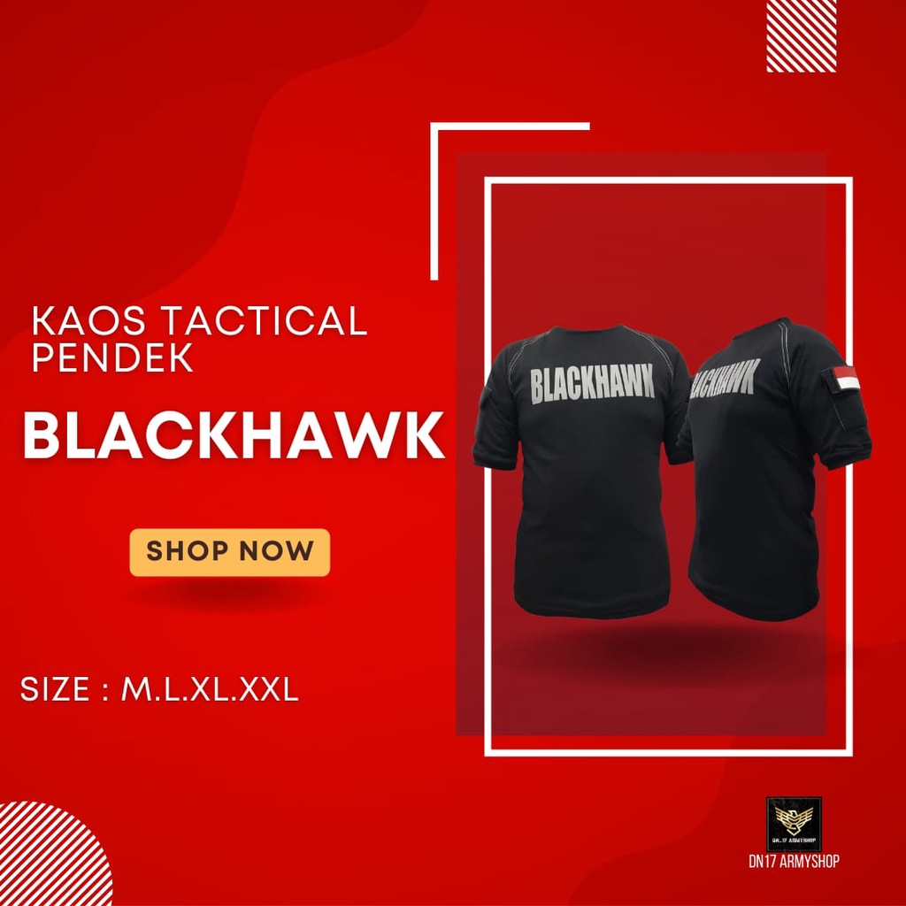 Kaos Pendek Blackhawk Krem,Hitam,Abu, Hijau Katun Combed 20S