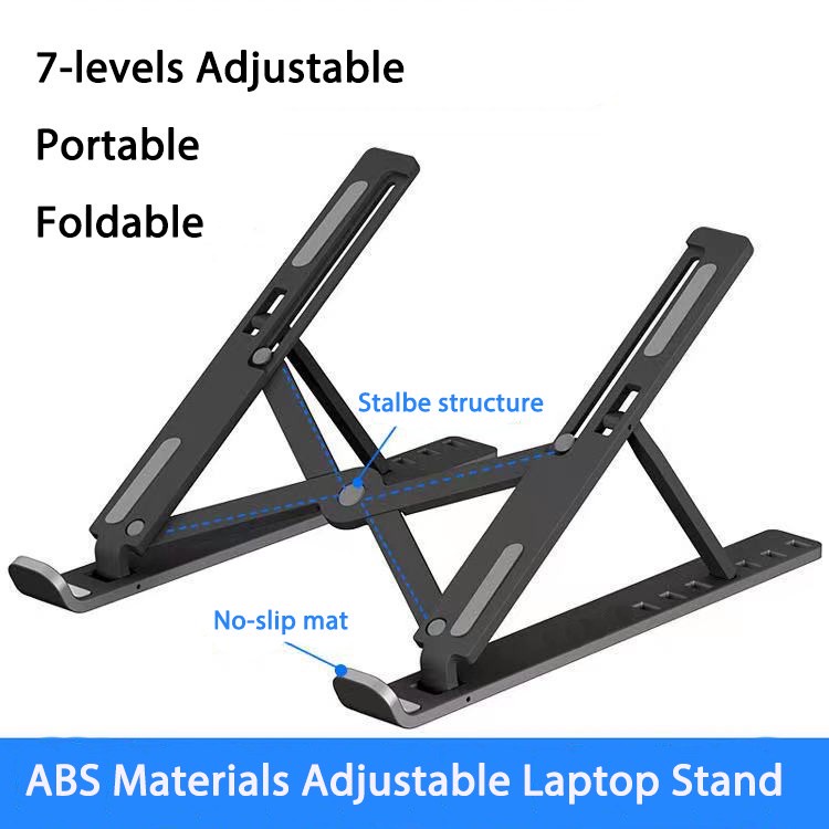 6-kecepatan penyesuaian perlengkapan kantor laptop stand portabel hands-free ABS adjustable lipat la