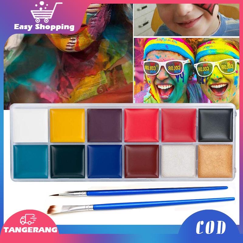 Body Face Painting 12 Warna Cat Wajah Body Painting Palette Wajah Painting Wajah