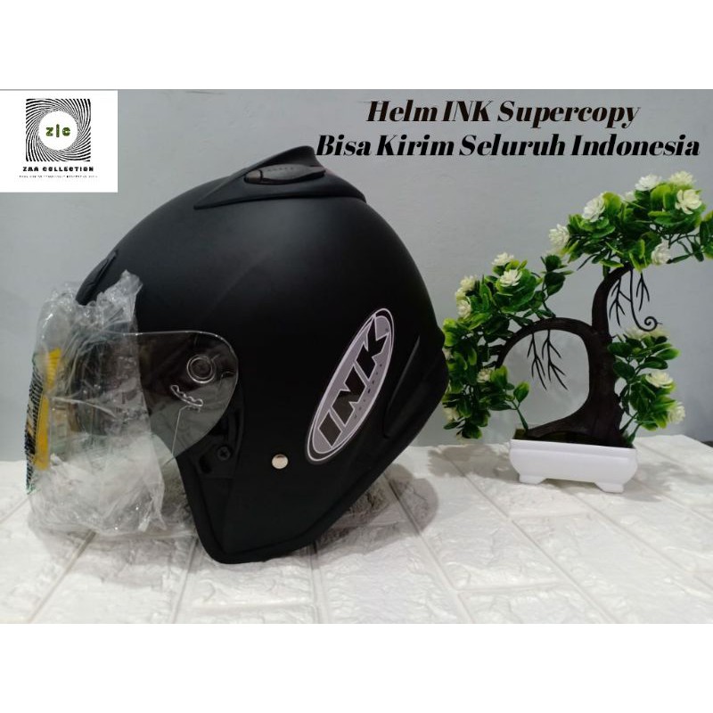 Helm INK SUPERCOPY Centro dan Double Visor Kaca Hitam Busa Tebal-Centro Hitam Doff