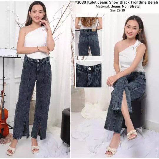 CELANA WANITA KULOT JEANS WANITA BELAHAN DEPAN / JEANS WANITA ABG