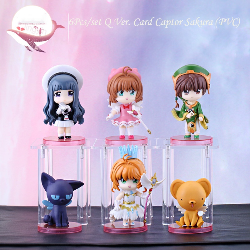 6pcs / Set Mainan Figure Anime Card Captor KINOMOTO SAKURA DAIDOUJI TOMOYO Bahan PVC Untuk Dekorasi Meja