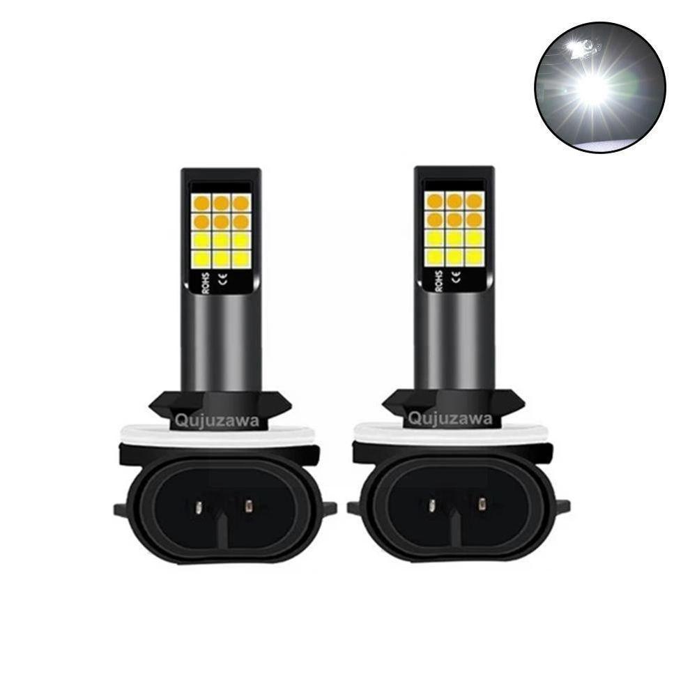 Lanfy Lampu Kabut Otomatis Led9005 /9006Kualitas Tinggi H7 Bohlam Mobil Car Anti Fog Light Bulb Kuning Foglamps3030Lampu Bohlam LED Dua Warna