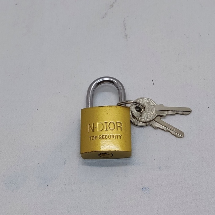 gembok koper kecil kuning ndior  25mm