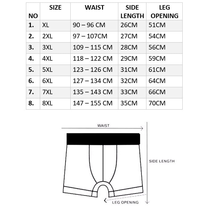 GARANSI Celana dalam Pria Jumbo Big Size ukuran S 2xl 3 xl 4 xl 5xl 6xl 7xl 8 XL 9XL