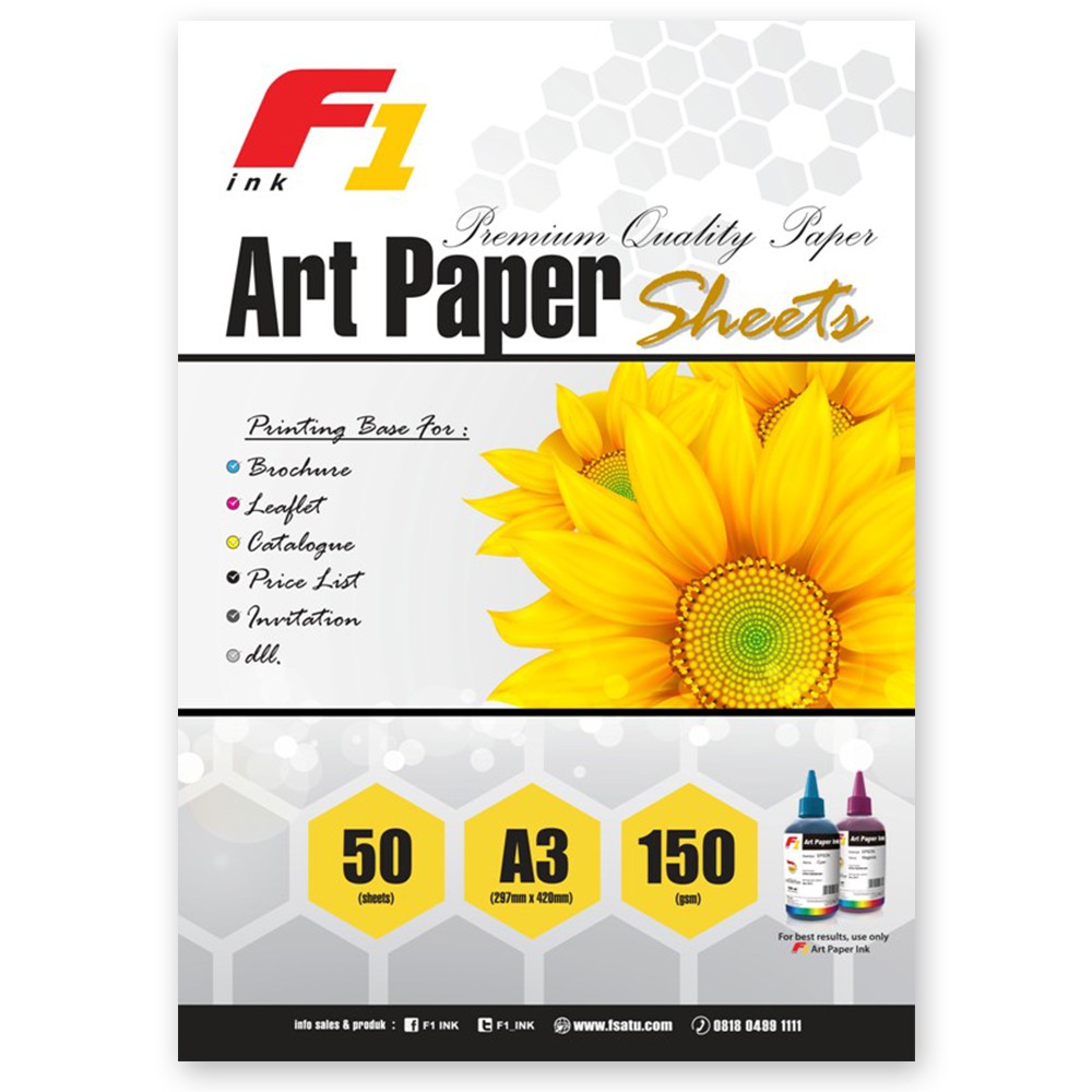 KERTAS ART PAPER F1 A4 - A3 ISI 50 LEMBAR