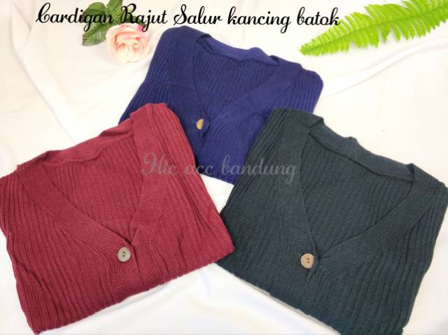 CARDIGAN RAJUT SALUR KANCING BATOK | Cardy Crop Rajut Wanita Oversize-4