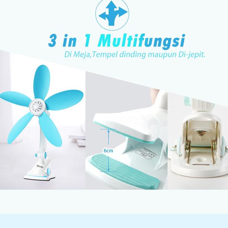 [KODE BARANG 7989] AOKI Kipas angin jepit eva lentur adem tempel dinding 360mm af 3601