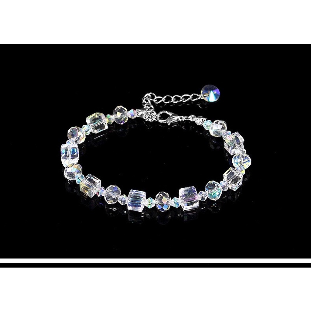 Fashion Gelang Batu Kristal Kubus Bersinar Perhiasan Bracelet Mewah Yang Indah, Hadiah Natal-7