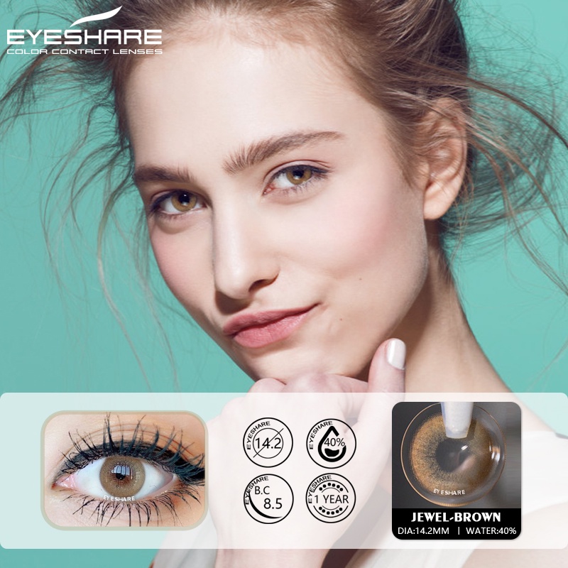 SRS (COD YES) lensa mata softlens dan alat 14.5mm softlens natural korea NORMAL GRATIS TEMPAT SOFLEN softlens minus jarak jauh (0.00) FREE LENSCASE JEWEL BROWN BLUE