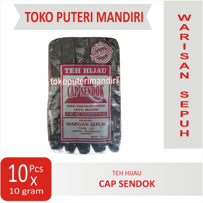 

Teh Hijau Cap Sendok Warisan Sepuh Harum Segar dan Menyehatkan Pack isi 10 Pcs