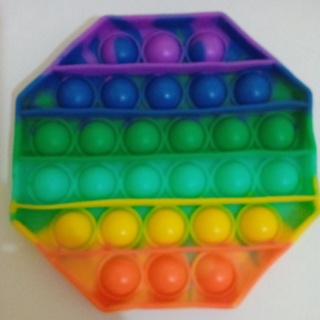 LYSASHOP -  Pop It BESAR AMONG US DINO UNICORN SEGIEMPAT JUMBO RAINBOW PUZZLE MAINAN EDUKASI ANAK-Segi8 Pelangi Tipis