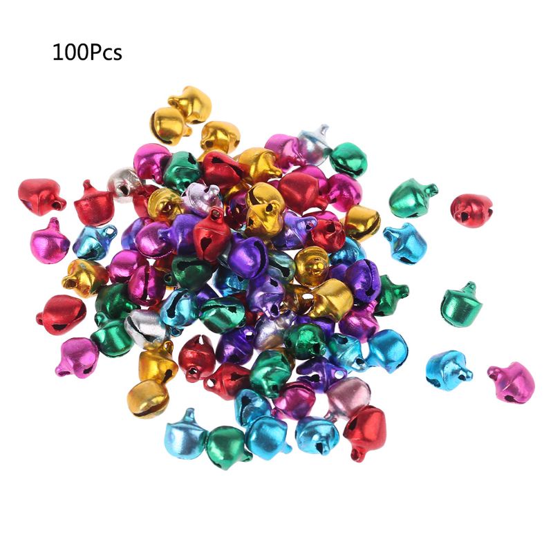 Mary 100pcs Aluminium Mini Jingle Lonceng Manik-Manik Longgar Charms Liontin Untuk Pesta Festival