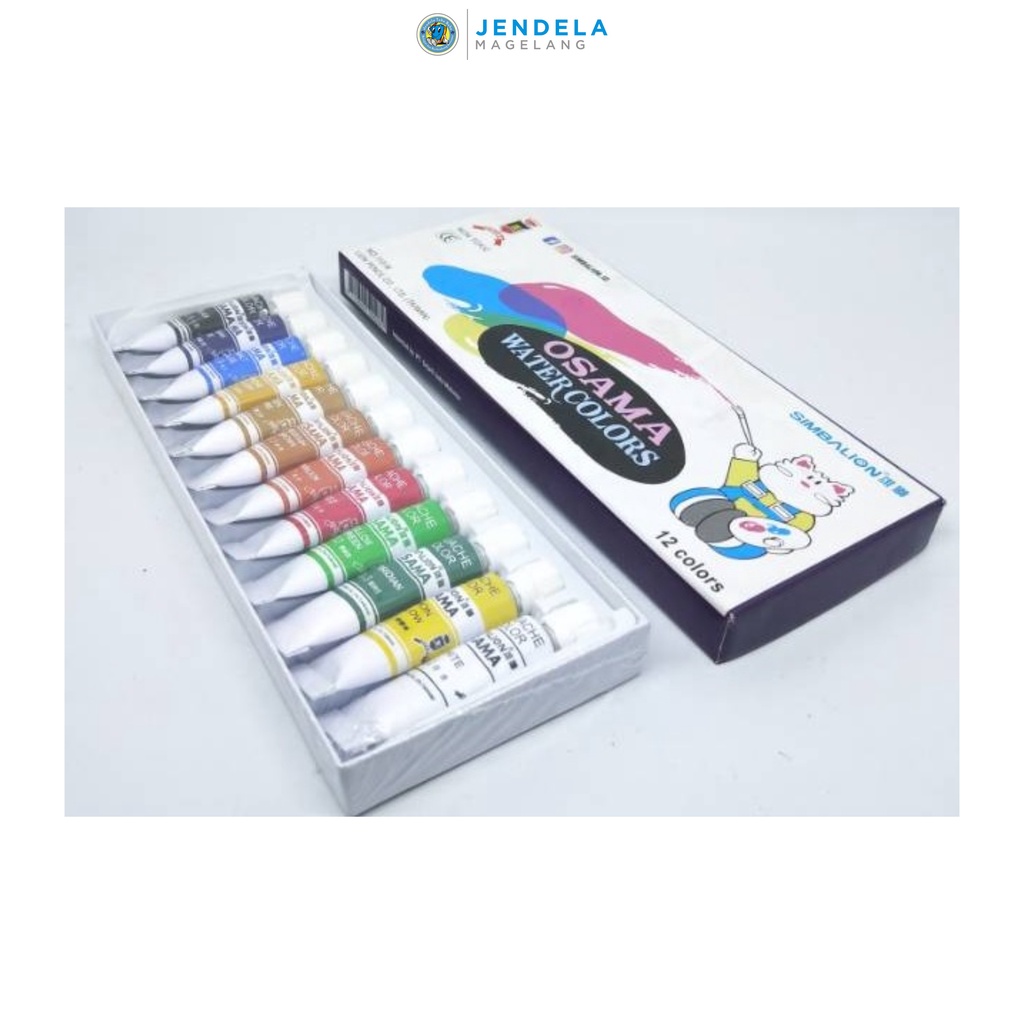 

Cat air osama simbalion water colors 12 warna no 110-N non toxic import Taiwan
