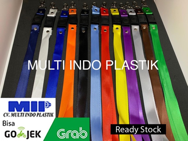 Tali id card kuning/casing id card/tali lanyard 2 cm/casing holder id card/tali nametag/sampul kartu