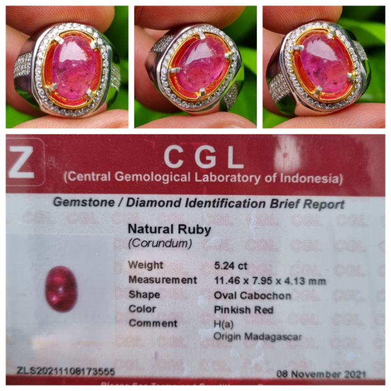 Natural Ruby Cabochon Heat A Memo 5.24 crt