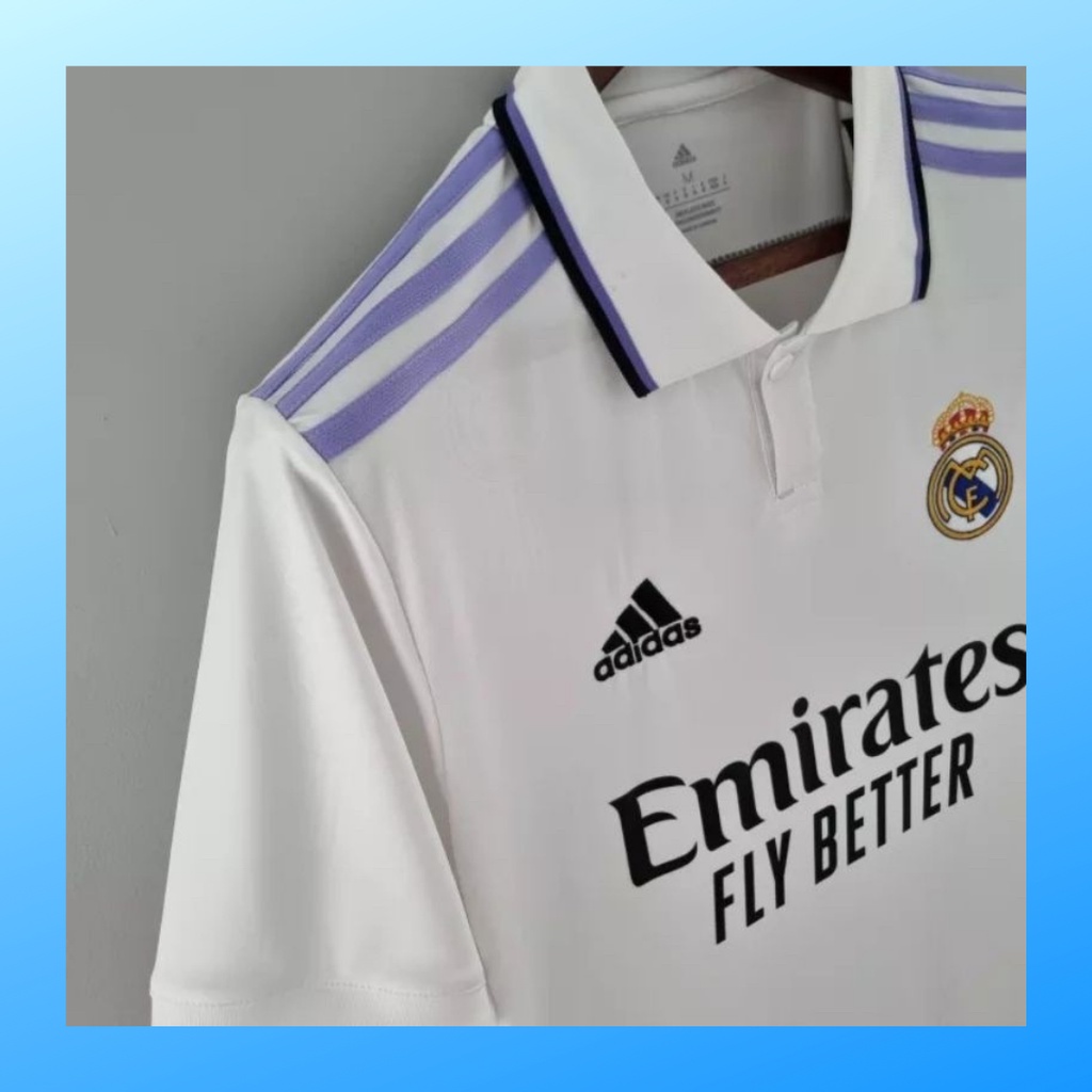 jersey futsal pria kaos sepak bola club baju real madrid home atasan grade ori wanita dewasa t-shirt seragam print custom jersy outfit klub olahraga kostum jarsey soccer pakaian oblong sports suit apparel putih polos