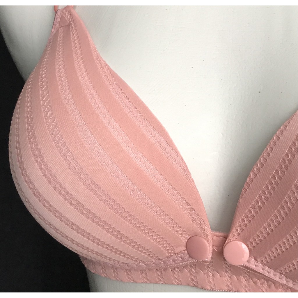 BAYIe - BH / Bra Ibu Menyusui/Nursing BRA YSK 2093 Motif SALUR Dengan Busa Tanpa Kawat CUP BESAR