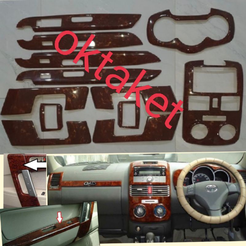 paket lengkap panel wood power window door dashboard Rush Terios lama old 2006-2014 jsl