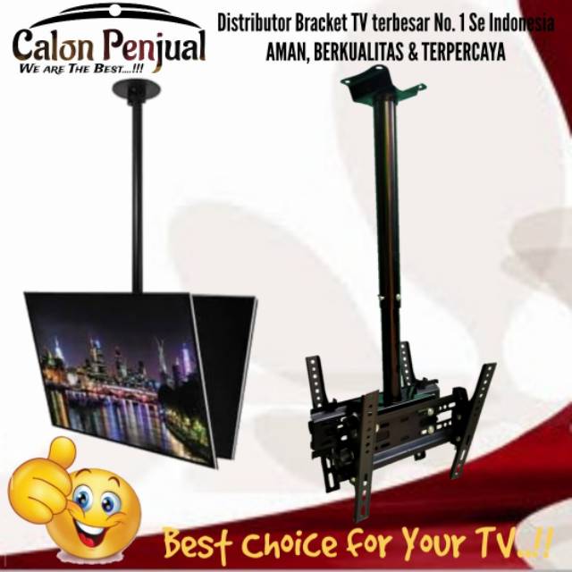 Bracket TV gantung twin 2 TV 14&quot; ~ 40&quot; IMPORT high Quality