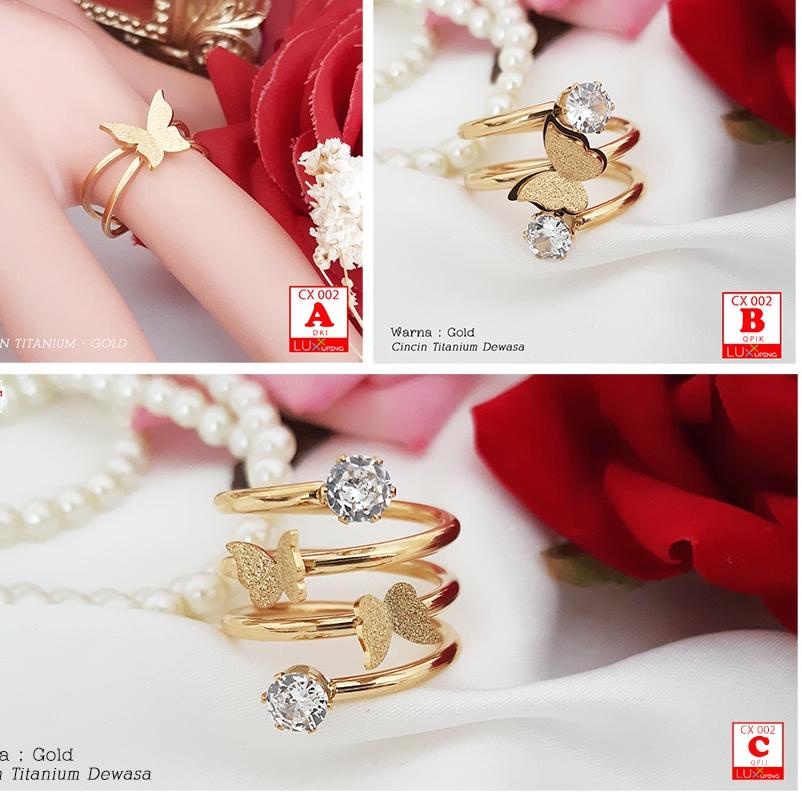 ✷Best Terlaris❁☋ 67HIW CX 002 Cincin Titanium Ekonomis Cincin Kupu Titanium Cincin Titan Anti Karat 