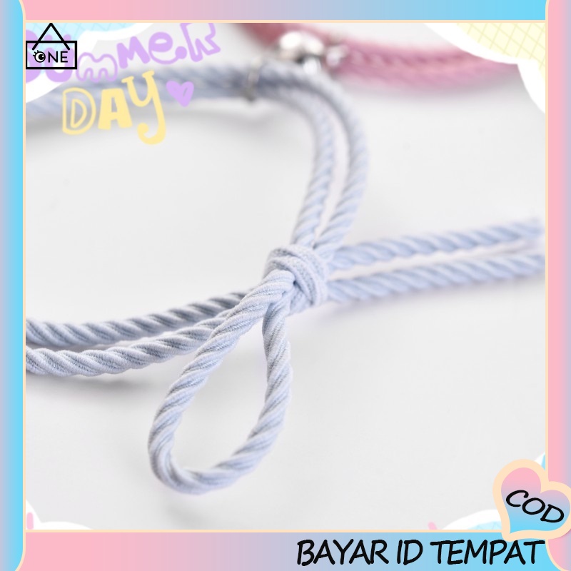 COD✨2Pcs/1Pasang Gelang Couple Magnet Wanita Tali Menenun Attract Persahabatan Tangan Wanita Bracelets Adjustable