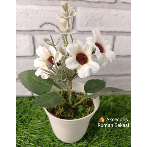 Set rangkaian bunga artifisial murah bunga plastik 10 ribu-5