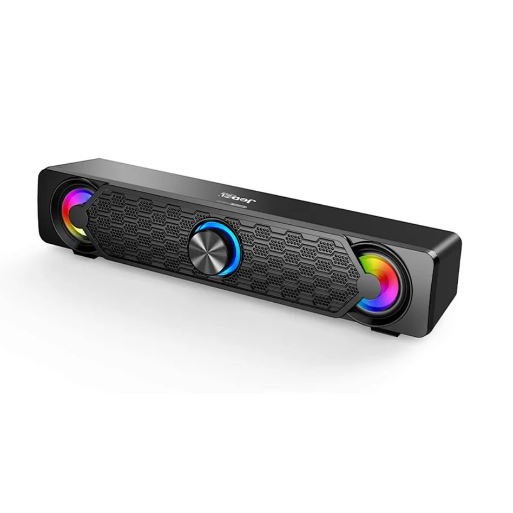 Speaker gaming jedel wired audio 3.5mm usb stereo bass rgb soundbar s518 s-518 - sound bar