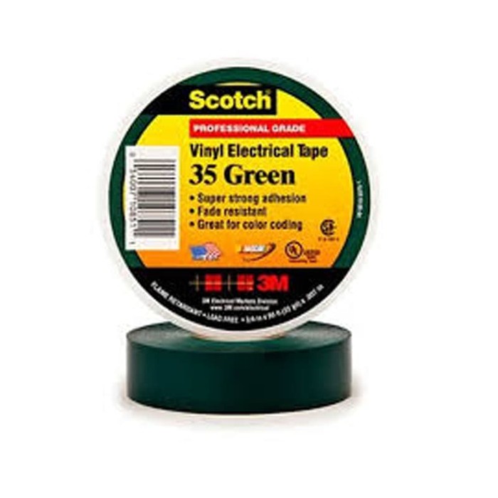 

Isolasi Listrik 3M Scotch 35 Vinyl Electrical - Hijau - (19mm x 20m)