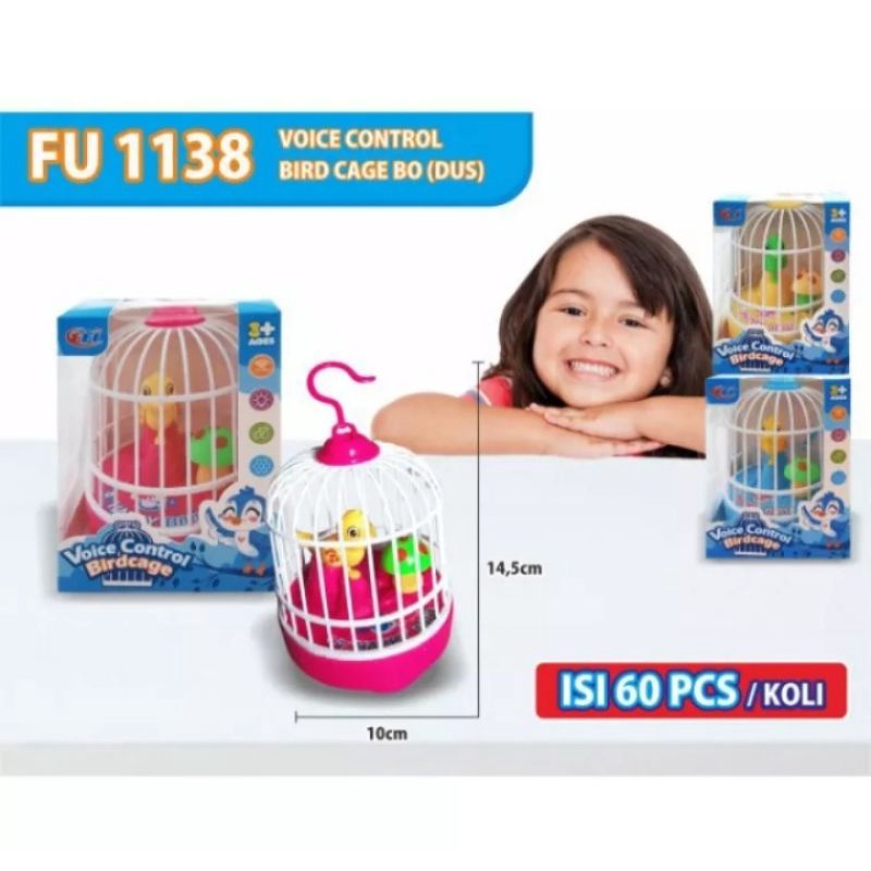 Mainan anak Burung Voice Control Birdcage FU1138/Mainan sangkar burung