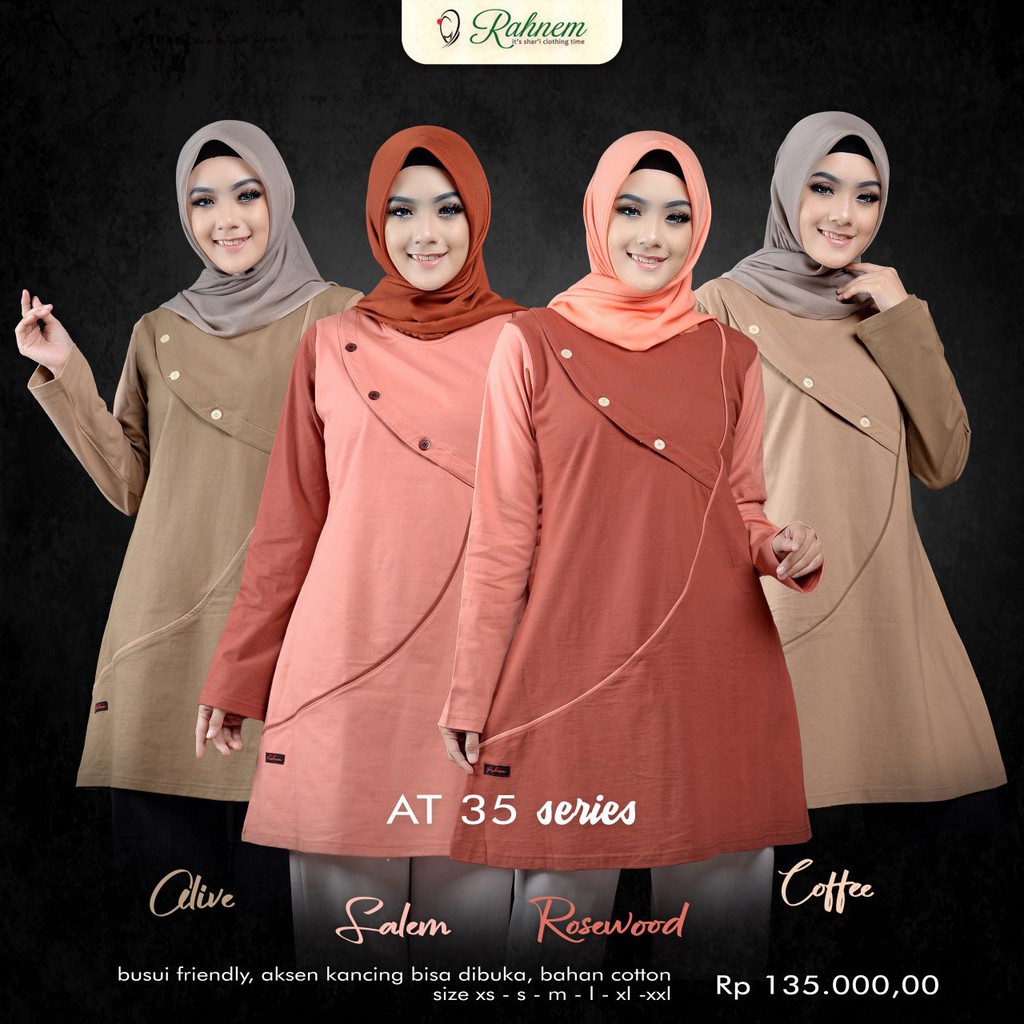 Baju atasan rahnem at 35 / baju wanita muslim / atasan dewasa / tunik wanita