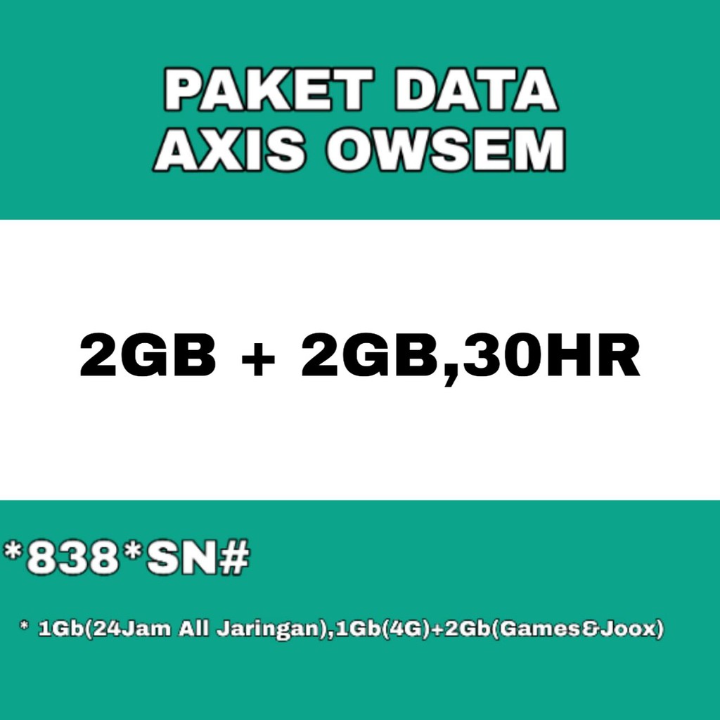Paket data axis owsem paket internet axis sebulan paket data 2gb paket internet 4gb paket murah