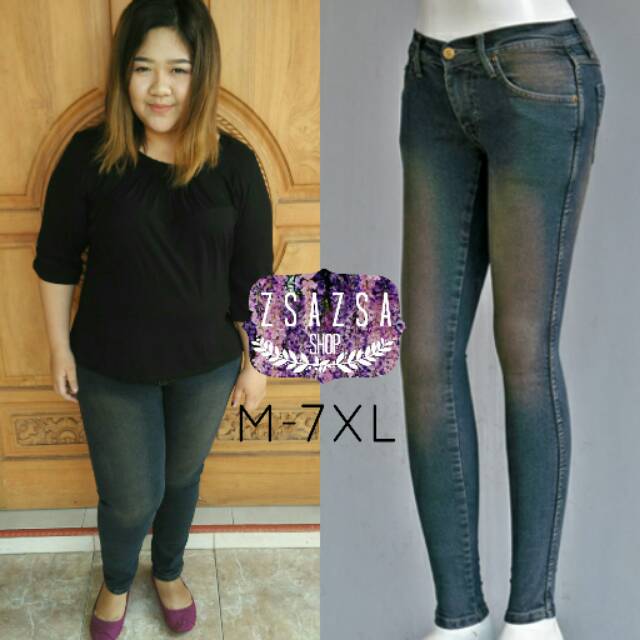 

Jeans Pensil Biru Kecoklatan uk.M-7XL