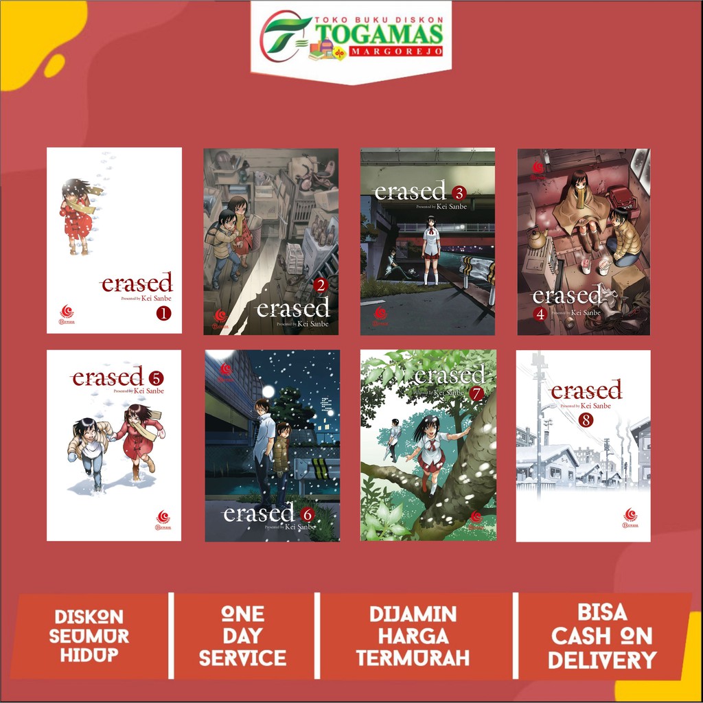 READY  KOMIK LC : ERASED 01/ 02 / 03 / 04 / 05 / 06 / 07 / 08 /09 KARYA KEI SANBE
