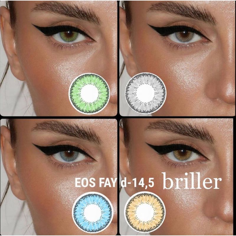 ORIGINAL Softlens EOS Briller Warna Gray Grey Green Brown Blue Softlen Minus Murah Soft Lens Soflens