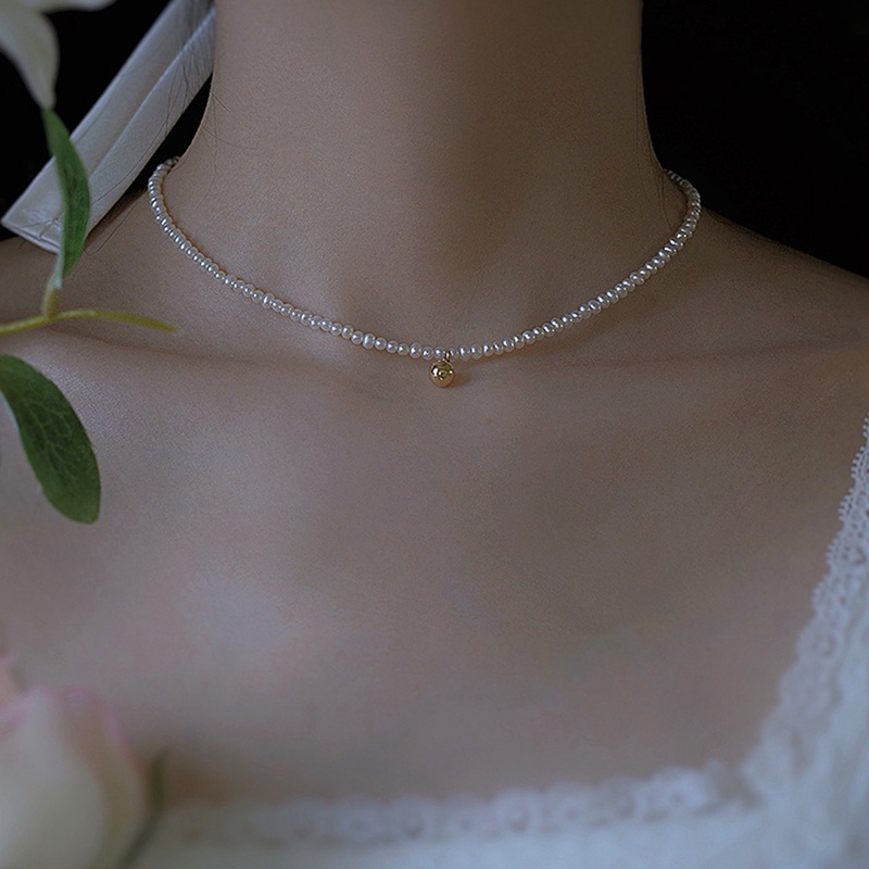 Kalung Choker Dengan Liontin Mutiara Gaya Korea Untuk Wanita